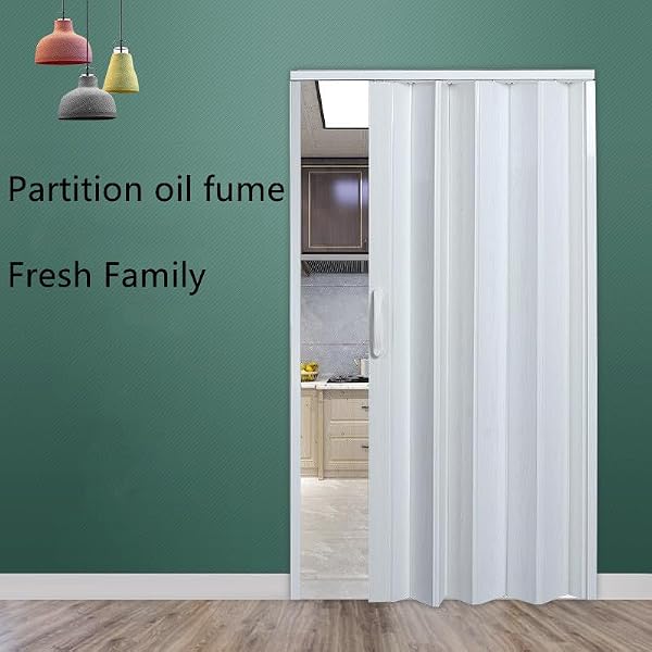 Home White 36inx80in Accordion Closet Doors Interior,PVC Sliding Bifold Doors,Retractable Folding Door for Indoor,Doorway (White,36in*80in) by 3T GROUP - Image 2