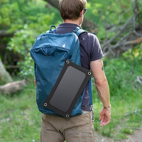 SUNYIMA Mini Solar Panel, 5V 7W USB IBC Solar Panel Charger with Built-in Voltage Stabilization System for Smart Phone, Camping Lanterns, Small Fans Monitor (Black)