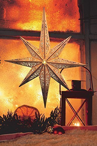 Holzstern télécommande ø 52 cm lot de 10 lED pour fenêtre en forme d'étoile de noël sans fil Cover
