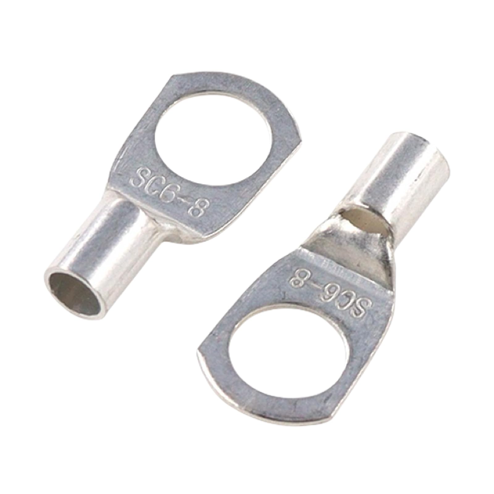 JOYELEC 14Pcs SC6-8 Tinned Copper 6.0mm² Cable Lugs M8 Battery SC Ring Crimp Terminals Connectors for Electric, Auto, Boat, Car,Battery Cable Ends Lugs, Bolt Hole Crimp Terminals Connector