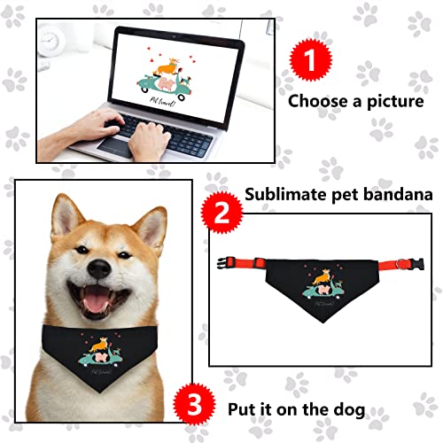 HACRAHO Blanko Hundebandana, 4 Stück, schwarzes Haustier-Bandana-Halsband mit schnell lösbarer Schnalle für kleine, mittelgroße Hunde und Katzen, Schwarz M