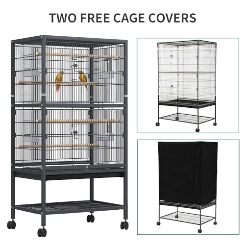 YITAHOME 52 inches Birdcage Cover and Bird Cage Seed Catcher, Bird Cages for Parakeets, Parrot, Cockatiel, Pigeon, Flight cage for Birds