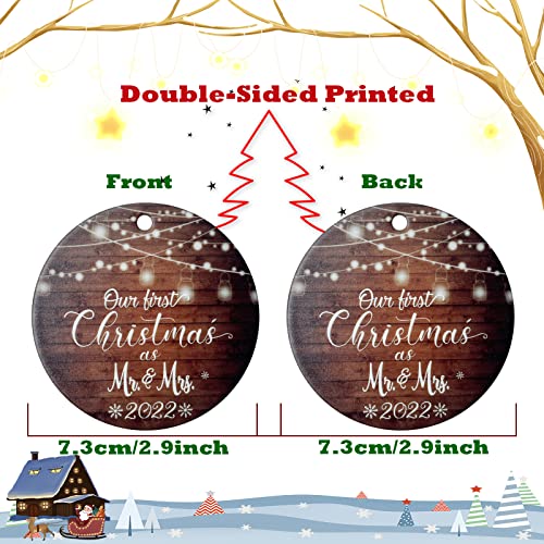 Wedding Gifts For Couples Unique 2022 First Christmas Married Ornament 2022 Mr And Mrs Gifts, Bridal Shower Gift Bride And Groom Wedding Decorations Ceramic 2.9 Inch-Mr & Mrs 01 #TOP1