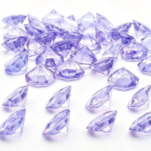 PMLAND Purple Large Acrylic Fake Diamonds 42 Pieces 25 Carat