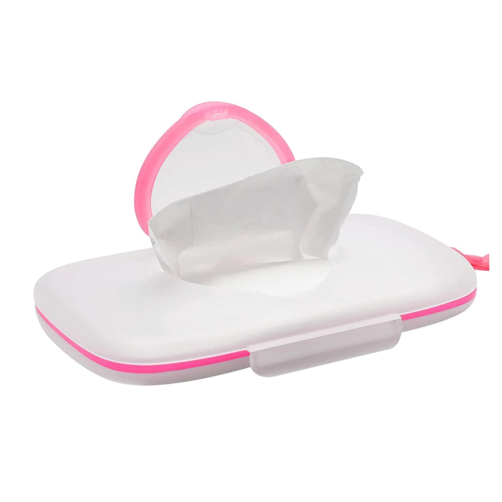 Portable Wet Wipes Case,Refillable Reusable Wet Wipes Pouches Container Case,Wipes Dispenser for Travel,Heart Shape Opening Wet Wipes Case