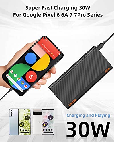 Slim Portable Charger 30W, Imuto Pps Samsung Super Fast Charging 30W For Galaxy S22 S21 S20, Portable Charger Flip, Note 9 10 20, A23 53 5G, Portable Charger Pixel 6 7, 30W Power Bank For Samung Pixel #TOP3