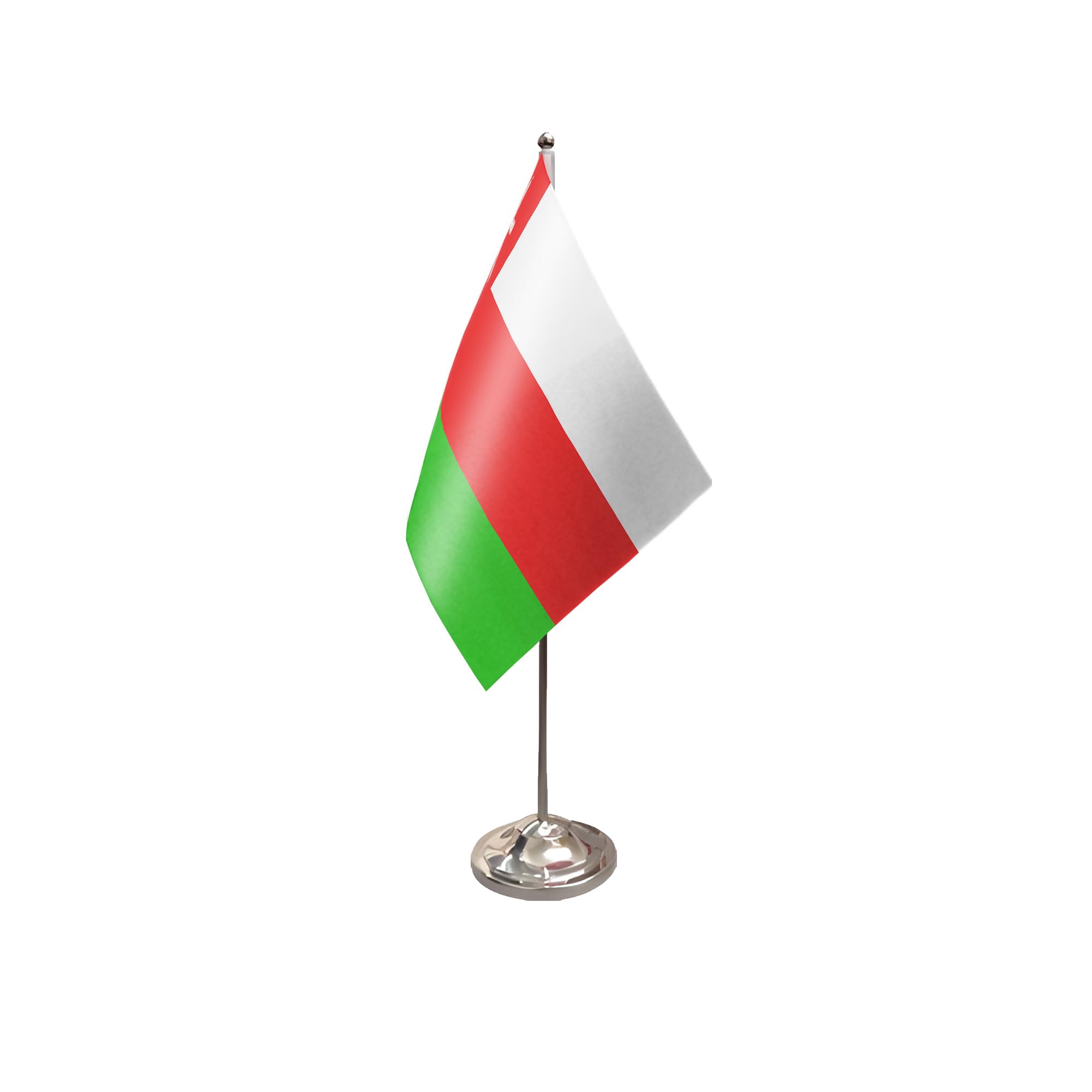 Flagtex Oman Satin Table Flag With Chrome Pole & Base