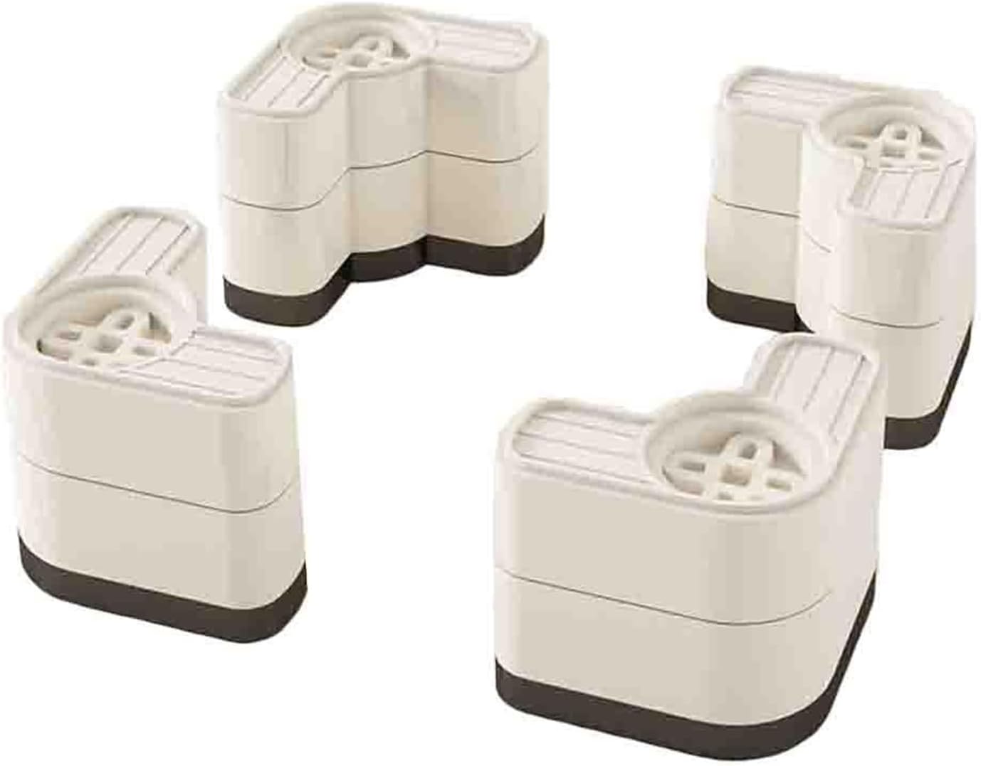 Washing Machine Stability Height Adjustable Base Vibration Absorbing Pads Set Functional Design Noise Reduction(White 1)