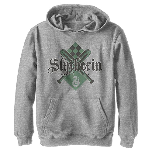 Image of Harry Potter Unisex Children's and The Deathly Hallows Slytherin Quidditch Youth Pullover Hoodie Hoodie, Black, S, black, S