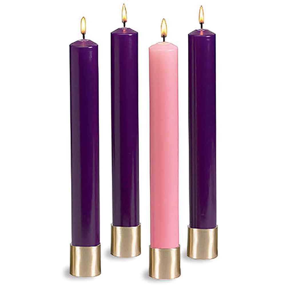 F.a. Dumont Purple, Pink 1.5" X12" Christmas Advent Candles - Set Of 4 Delivered Before Advent