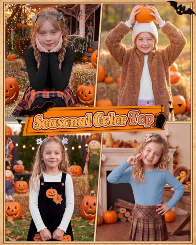 Image of 3 Pack Toddler Girls Cute Long Sleeve Cotton Shirts