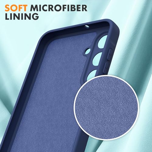Vansdon Funda Compatible con Samsung Galaxy A16 4G/5G, 2 Unidades Protector Pantalla Cristal Templado, Silicona Líquida Gel Ultra Suave Funda- Azul Medianoche - imagen 4