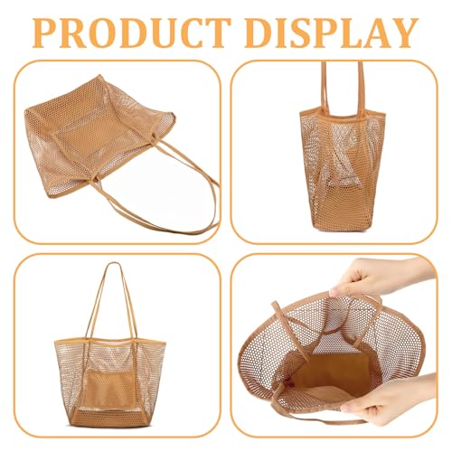 Bolso de playa tejido con malla para mujer miniatura 6