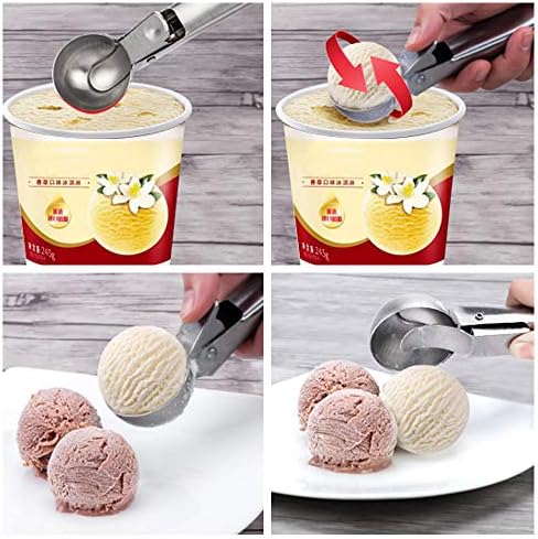 SENHAI Ice Cream Scoops Set of 2, Cookie Scoop Set Cake Trigger Stainless Steel Disher Spoon Scoopers, Perfect for Cookie, Ice Cream, Cupcake, Muffin, Meatball