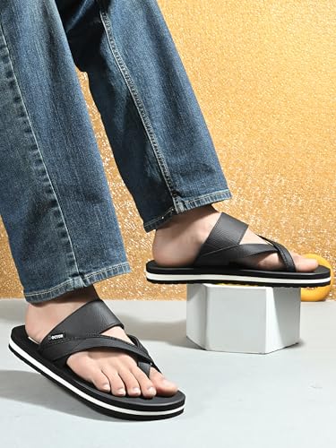 Image of Men's Comfort Slippers with Cross Strap Design | Cushioned Footbed & Shock Absorbing Sole | Lightweight Everyday Wear Slippers for Office, Home & Casual Walking