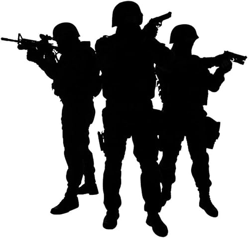 Posterazzi PSTZAB100292MLARGE Siluetas de Armas Especiales y Tácticas SWAT Team in Action Photo Print, 24 x 36, Multi