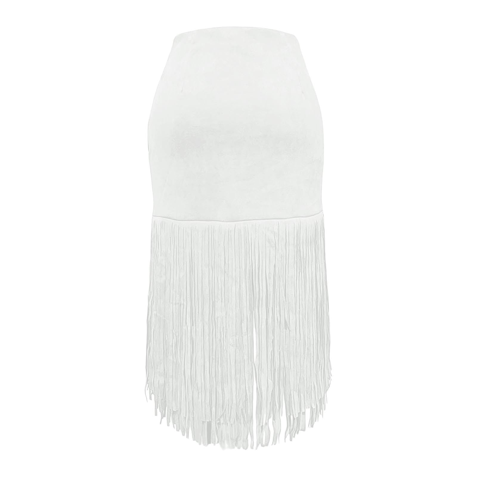 Générique Jupe en Jeans Femme Jupe trapèze mi-Longue à Franges pour Femme Haute et Coupe affinante avec Contre Les Regards