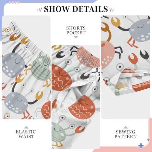 ZZXXB Lovely Sea Crabs Boys Long Pants Soft Trousers Elastic Waist Kids Lounge Bottoms with Pockets S-XL4