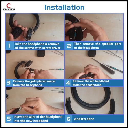 Image of Crysendo Headphone & Cushion Combo for Marshall Major III Headphone | Soft Ear Cushion Cover Replacement Earpads | Protein Leather & Memory Foam Cushion (Black)