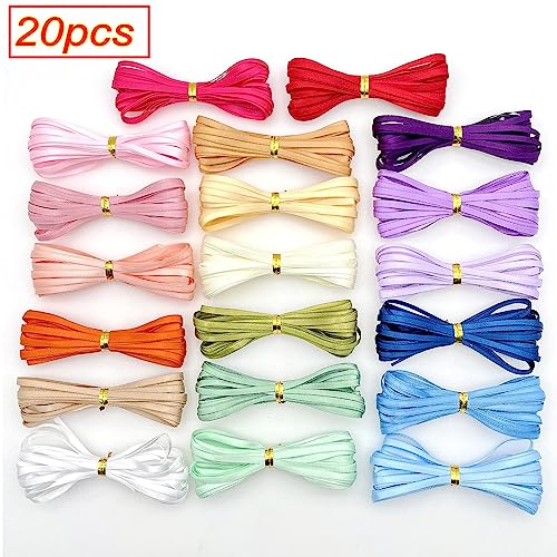 JZK 20 Color 3mm Thin Fabric Ribbon, 5m Polyester Satin Ribbon for Gift Wrapping Wedding/Party Decoration - Image 3