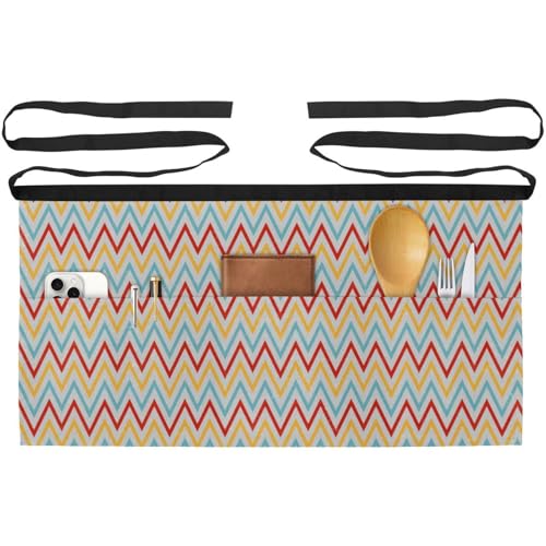 Tablier court de chef à motif chevron pour sublimer vos moments en cuisine et bistrot