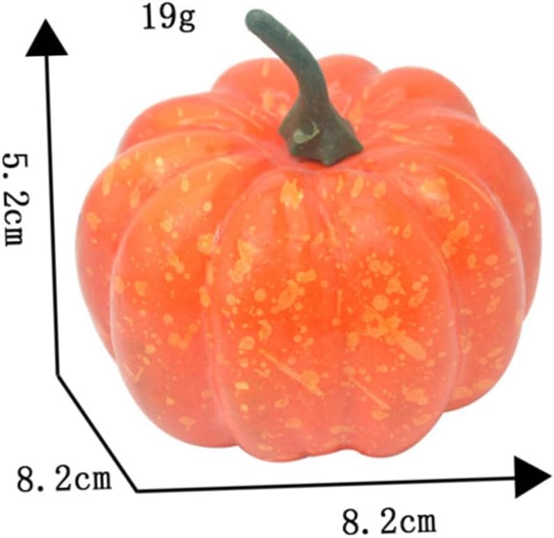 Cabilock 18pcs Halloween Artificial Pumpkin Decorations Set Small Fall Pumpkin Ornaments in Yellow Green Red White Brown Shades Realistic Halloween Props for Home and Party Décor