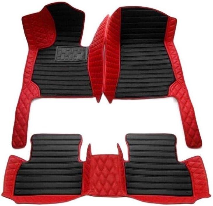 Custom Fit Car Floor Mats by SARAHS - Waterproof PU Leather Full Coverage for Most Cars, SUVs, and Trucks - Automotive Liners to Protect Vehicle Interior Floor Accessories (Black Stripe 6)
