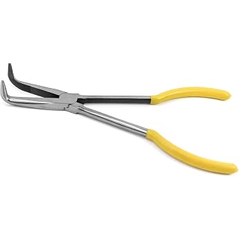QWORK Curved Telephone Pliers 90  Extra Long 270 mm