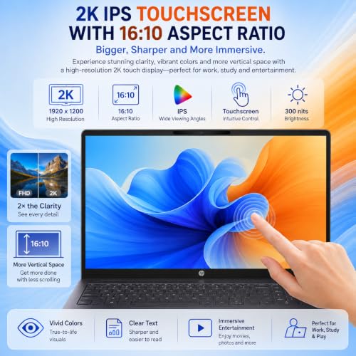 HP OmniBook 5 2K Touchscreen AI Laptop Office Lifetime AMD Ryzen AI 7 445 - image 3