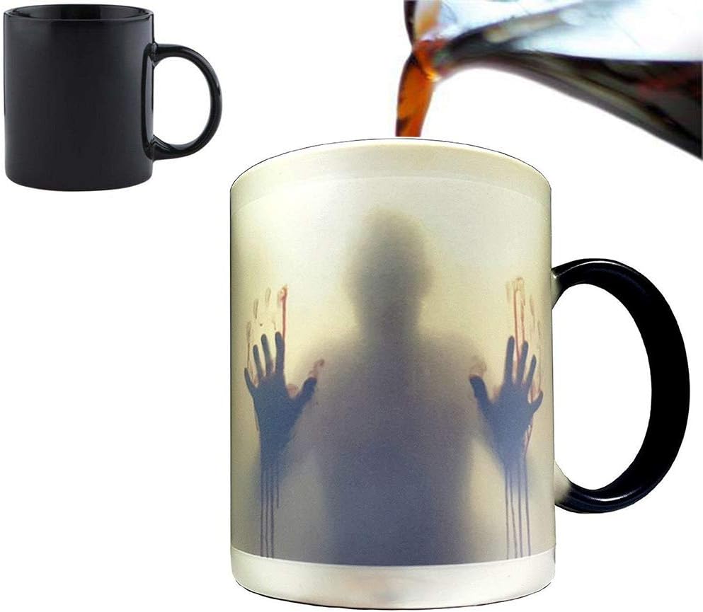 Orama MUG1051 Custom The Walking Dead Coffee Tea Milk Hot Cold Heat Sensitive Color Changing Ceramic Cup, Cups, Black, 12.5 cm