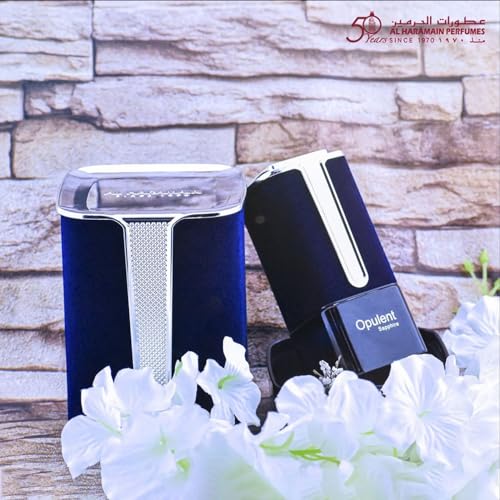 Image of Al Haramain Opulent Sapphire EDP 100 ml - Unisex Woody Aromatic Perfume with Bergamot, Jasmine & Cedarwood | Fresh Long‑Lasting Elegance