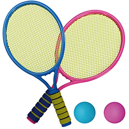 JUSTDOLIFE Kids Tennis Racquet Set Funny Plastic Tennis Racquet with Balls Children Play