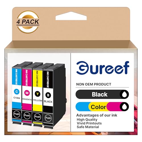 Gureef Compatible with 603 XL for Expression Home Epson XP-3100 XP-4100 XP-2100 XP-2105 XP-3105 Workforce WF-2810 WF-2830 WF-2835 WF-2850 Printer (B/C/M/Y 4-Pack)