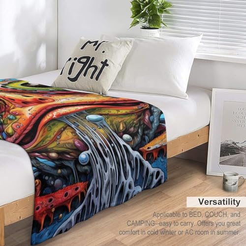Manta de franela de rana térmica y suave manta para sofá ligera lavable 100x130 7
