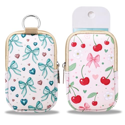 2 Pack Hand Sanitizer Spray Case Compatible with Touchland, Hand Sanitizer Holder, Mini Zippered Pouch, Fashion Accessory with Snap Hook for Glow Mist and Power Mist 1FL OZ