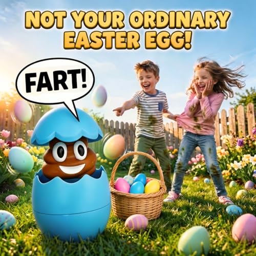 image for Kamhi World Egg Pops Farting Toy – Pops Up & Farts, Easter Basket St