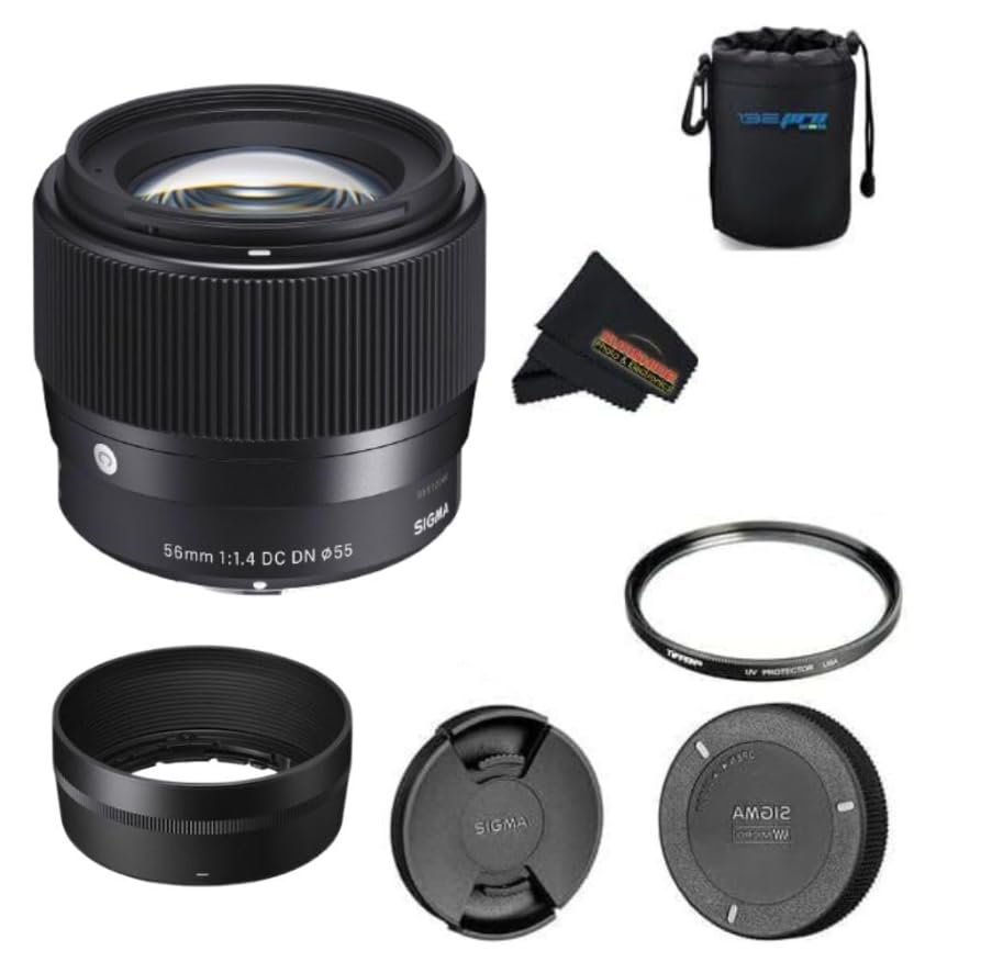 Image of Sigma 56mm F 1.4 DC DN for RF Mount (Basic Bundle)