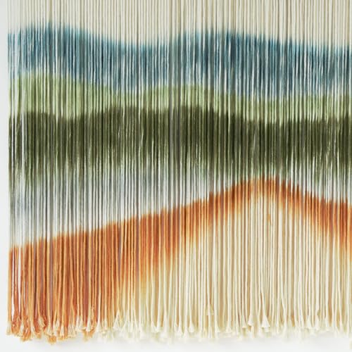 Image of IOWER Macrame Wall Hanging Dip Dye Mountain Wall Art Large Boho Fiber Macrame Wall Decor for Bedroom Living Room Nursery Wedding Backdrop 57 inch W x 35 inch L