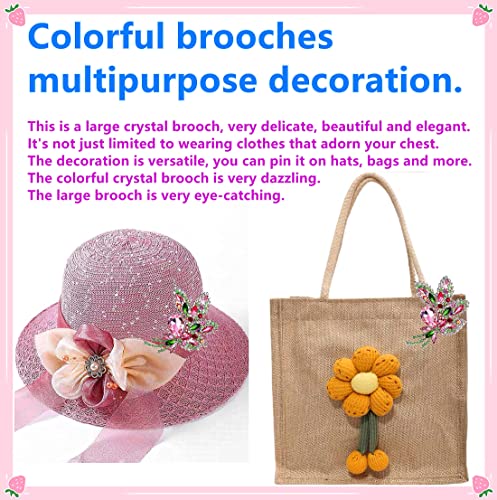 Large Women's Elegant Austrian Color Crystal Rhinestone Leaf Bouquet Brooch Pins For Women Fashion Brooches Pins #TOP3