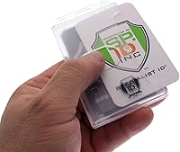 Vista 69 de 5 Pack - Red Hard Plastic Badge Holder Vertical - Side Load 2 Card Protector - Multiple Card ID Badge Holders - Heavy Duty Rigid/Hard Plastic by