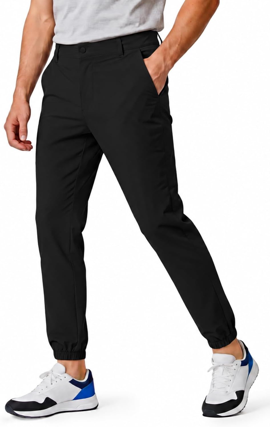 Men's 4-Way Stretch Slim Tapered Fit Golf Joggers -30" 28" 26" Inseam Nylon