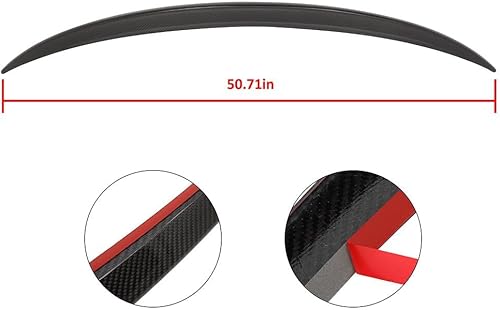 Miniatura 4 de SCITOO Alerón de alerón de ventana trasera de fibra de carbono para 2017-2021 para alerón trasero negro brillante