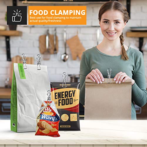 Chip Clips Silver Utility 30 Pack - 2” Wire Clothes Pins and Bag Clips for Food & Outdoor Clothesline Heavy Duty Clamp - Stainless Steel Laundry Clip - Multipurpose Metal Pegs Home Kitchen Office - Thumbnail 3