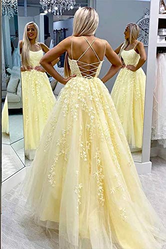 Chicbridal Tulle Prom Dress Lace Appliques Ball Gowns Straps Long Evening Dresses for Women4