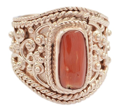 Bague RIYO corail argent 925 : finis les bijoux ternes avec cet anneau or rose 51