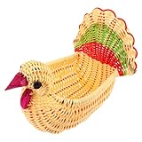 MUELODSIC Cesta de Almacenamiento de Ratán Imitación Decorativa para Frutas y Utensilios de Cocina Cesta Artesanal Pequeña para Encimera Organizador Versátil para Hogar y Oficina