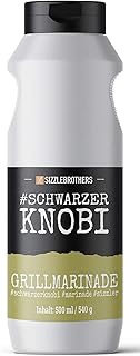 Grillmarinade der SizzleBrothers | 500ml #SchwarzerKnobi | Flüssige Marinade für saftigeres & zarteres Fleisch im Vergleich zum BBQ Rub | Für Grillfleisch wie Steaks, Hähnchen, Pulled Pork & co.
