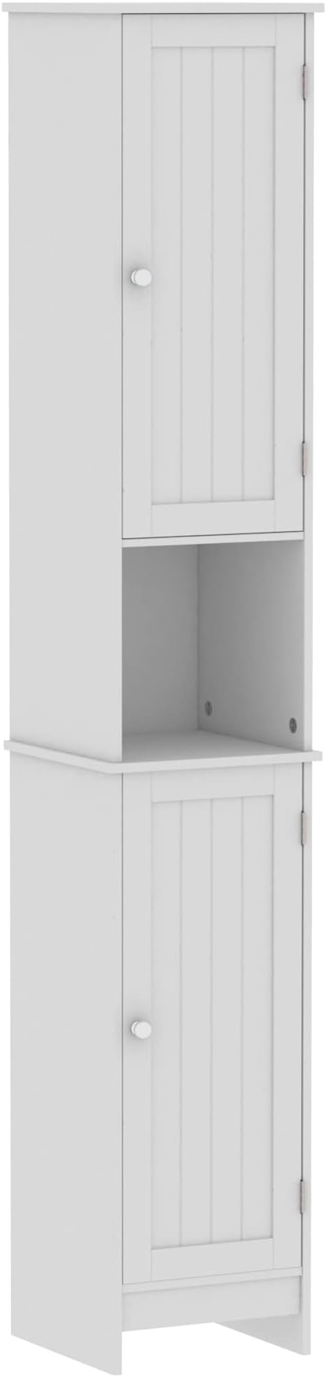 Bath Vida Priano Bathroom Cabinet Storage Cupboard Floor Standing Wooden Tallboy Unit, White