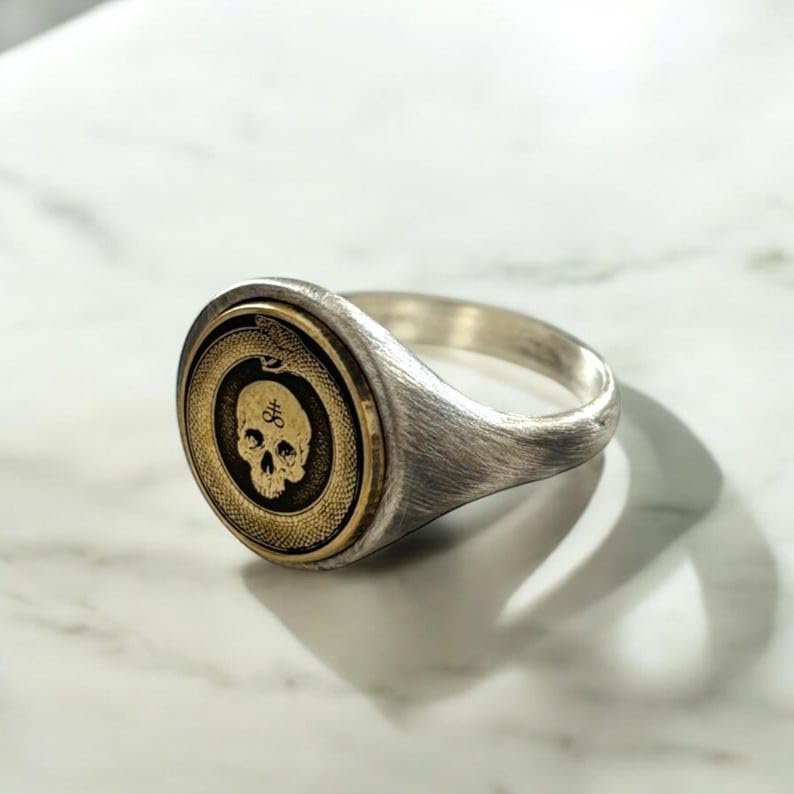 Bague Crâne d'Ourobros argent sterling accessoire de style quotidien - 3