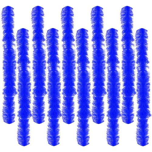 10 pcs Feather Boas 5ft Artificial Fluffy Boas Colorful Feather Boas Set for Women Costume Halloween Wedding Christmas (10 Dark blue)